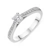 Platinum Diamond Shoulder Set Solitaire Ring