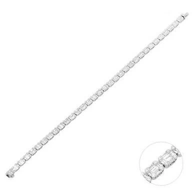 Ponte Vecchio Benvenuto 18ct White Gold 4.21ct Diamond Tennis Bracelet