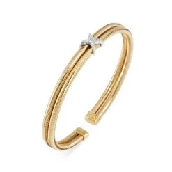 Ponte Vecchio Nobile 18ct Yellow Gold Diamond Crossover Bangle