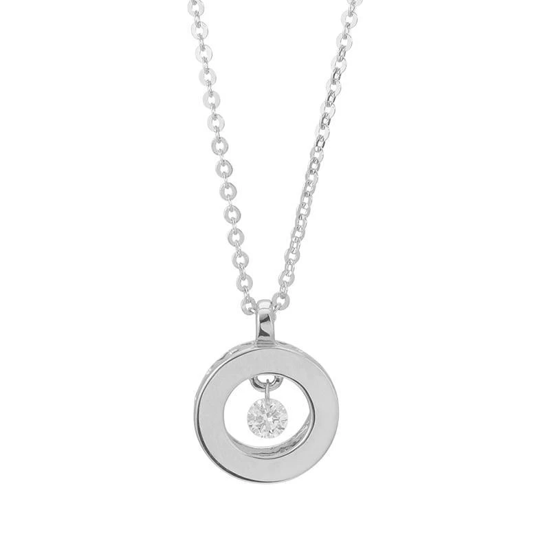 Ponte Vecchio Vega 18ct White Gold Diamond Circle Necklace 1 Ponte Vecchio Vega 18ct White Gold Diamond Circle Necklace