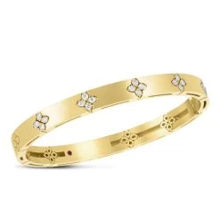 Roberto Coin Love In Verona 18ct Yellow Gold 0.48ct Diamond Bangle