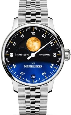 MeisterSinger Watch Stratoscope Golden Moon Bracelet