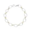 Sterling Silver 18ct Yellow Gold Oval Link Handmade Bracelet