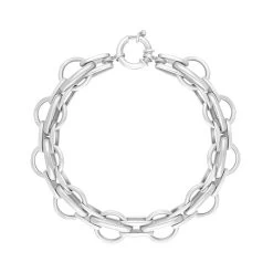 Sterling Silver Round Link Handmade Bracelet