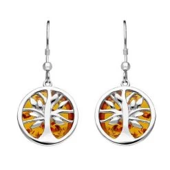 Sterling Silver Amber Large Round Tree Of Life Two Piece Set -Boutique Fashion Accessories Store SterlingSilverAmber Round Tree Drop Earrings E2485 a04d9d67 d363 447c 8e1a 34eac03e1ee9