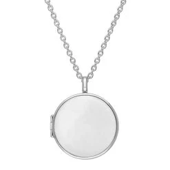 Sterling Silver Bauxite Large Round Locket