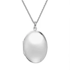 Sterling Silver Large Oval Keepsake Locket