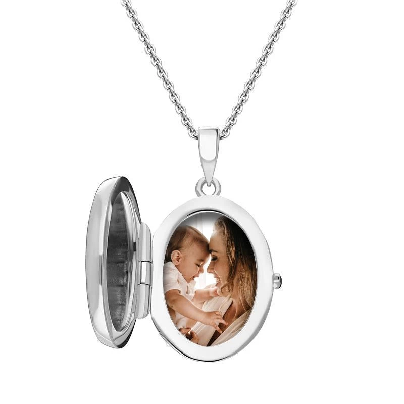 Sterling Silver Oval Keepsake Locket 2 Sterling Silver Oval Keepsake Locket - Image 2