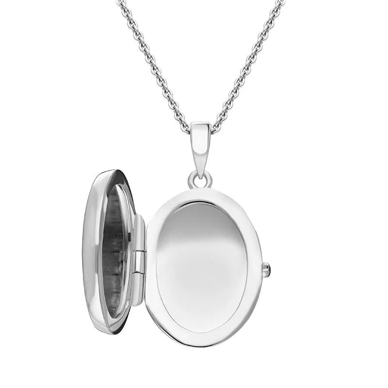 Sterling Silver Oval Keepsake Locket 4 Sterling Silver Oval Keepsake Locket - Image 4