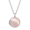 Sterling Silver Pink Mother Of Pearl Small Round Locket