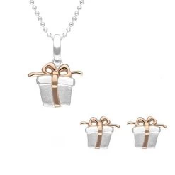Rose Gold Plated Sterling Silver Present Two Piece Set