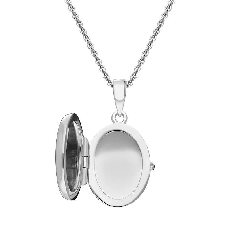 Sterling Silver Small Oval Keepsake Locket 2 Sterling Silver Small Oval Keepsake Locket - Image 2