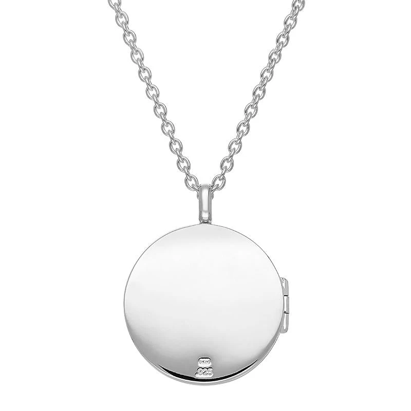 Sterling Silver Whitby Jet Large Round Locket 3 Sterling Silver Whitby Jet Large Round Locket - Image 3