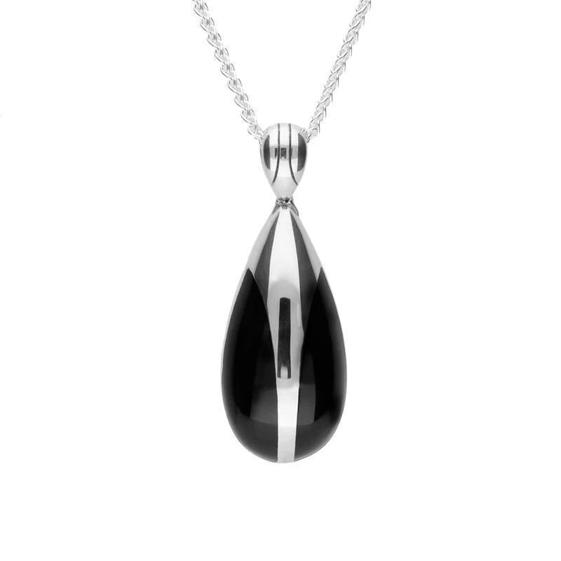 Sterling Silver Whitby Jet Pear Drop Two Piece Set 2 Sterling Silver Whitby Jet Pear Drop Two Piece Set - Image 2