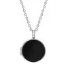 Sterling Silver Whitby Jet Small Round Locket