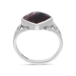 Sterling Silver Blue John Cushion Cut Ring 5 Sterling Silver Blue John Cushion Cut Ring -Boutique Fashion Accessories Store Sterling Silver Blue John Cushion Cut Ring R1246 3