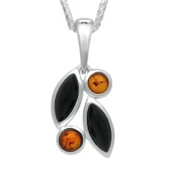 Boutique Fashion Accessories Store -Boutique Fashion Accessories Store Sterling Silver Whitby Jet Amber Four Stone Leaf Drop Two Piece Set. S047 1 1 260979cd 079c 4211 b34b 5c236fecdc80