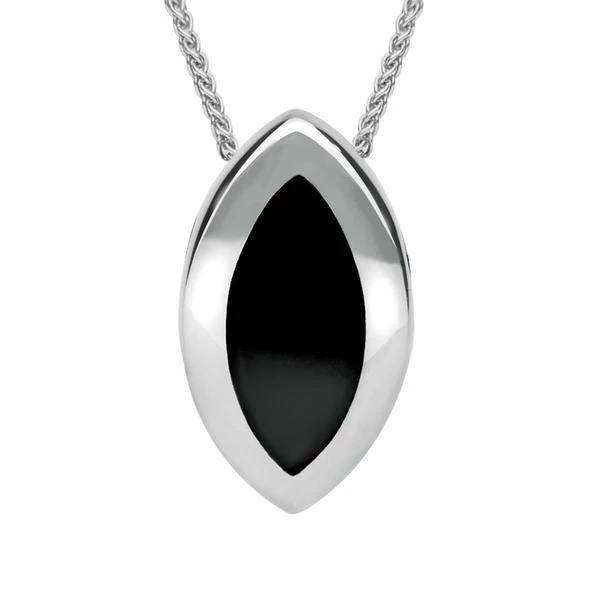 Sterling Silver Whitby Jet Marquise Two Piece Set 2 Sterling Silver Whitby Jet Marquise Two Piece Set - Image 2