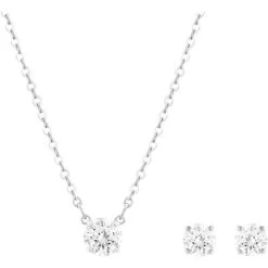 Swarovski Attract White Round Necklace D And Earrings Set D