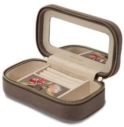 WOLF Jewellery Travel Case Zoe Zip Mink