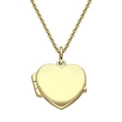 Yellow Gold Plated Sterling Silver Heart Keepsake Locket