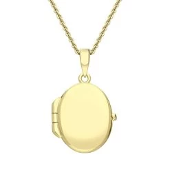 Yellow Gold Plated Sterling Silver Oval Keepsake Locket