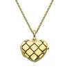 Yellow Gold Plated Sterling Silver Quilted Heart Keepsake Locket
