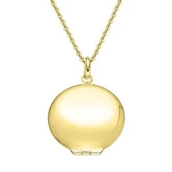Yellow Gold Plated Sterling Silver Round Keepsake Locket