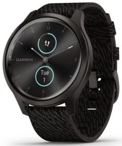Garmin Watch Vivomove Style Graphite Aluminium Case Black Pepper Nylon