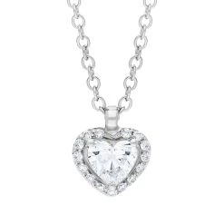 Damiani Minou 18ct White Gold 0.38ct Diamond Heart Cut Pave Necklace