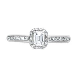 Damiani Minou Platinum 0.46ct Diamond Emerald Cut Pave Ring -Boutique Fashion Accessories Store damiani minou platinum 0 46ct diamond emerald cut pave ring 20091085