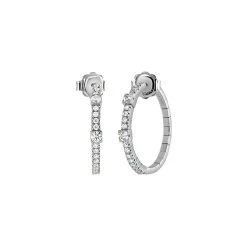 Damiani Notte Di San Lorenzo 18ct White Gold 0.65ct Diamond Hoop Earrings