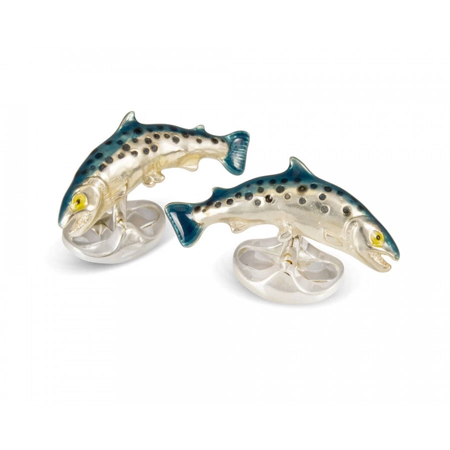 Deakin & Francis Sterling Silver Salmon Cufflinks 1 Deakin & Francis Sterling Silver Salmon Cufflinks