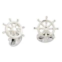 Deakin & Francis Sterling Silver Ship Wheel Cufflinks