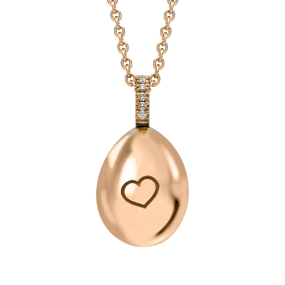 Faberge Essence 18ct Rose Gold 0.08ct Diamond Heart Egg Pendant Exclusive Edition 2 Faberge Essence 18ct Rose Gold 0.08ct Diamond Heart Egg Pendant Exclusive Edition - Image 2