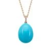 Faberge Essence 18ct Rose Gold Neon Blue Egg Pendant With Diamond Bail