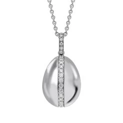 Faberge Heritage 18ct White Gold 0.18ct Diamond Egg Pendant Exclusive Edition
