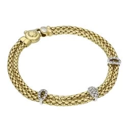 Fope 18ct Yellow Gold 0.25ct Diamond Bracelet D
