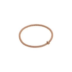 Fope Prima 18ct Rose Gold 0.01ct Black Diamond Flexible Bracelet