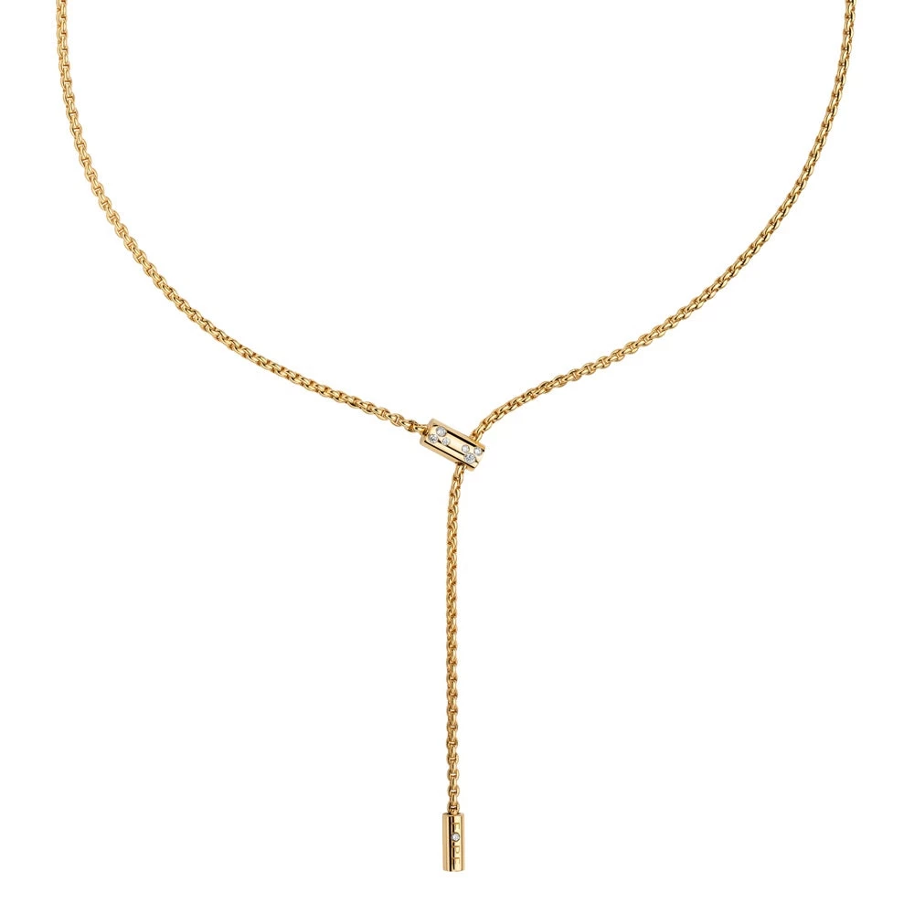 Fope Aria 18ct Yellow Gold 0.11ct Diamond Adjustable Slider Necklace 1 Fope Aria 18ct Yellow Gold 0.11ct Diamond Adjustable Slider Necklace