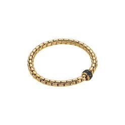 Fope Eka Tiny 18ct Yellow Gold 0.54ct Black Diamond Bracelet