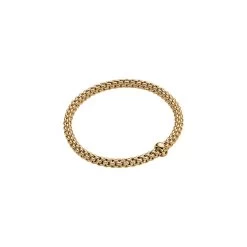 Fope Solo 18ct Yellow Gold 0.01ct Black Diamond Flexible Bracelet