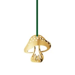 Georg Jensen Christmas Collection 2023 Gold Plated Mushroom Ornament