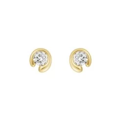 Georg Jensen Mercy 18ct Yellow Gold 0.20ct Diamond Stud Earrings