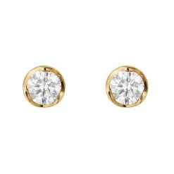 Georg Jensen Signature 18ct Yellow Gold 0.10ct Diamond Stud Earring Pair