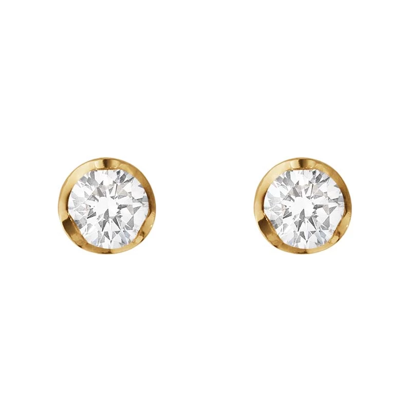 Georg Jensen Signature 18ct Yellow Gold 0.20ct Diamond Stud Earring Pair 1 Georg Jensen Signature 18ct Yellow Gold 0.20ct Diamond Stud Earring Pair