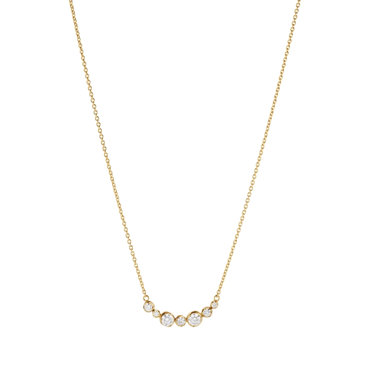 Georg Jensen Signature 18ct Yellow Gold 0.22ct Diamond Necklace 1 Georg Jensen Signature 18ct Yellow Gold 0.22ct Diamond Necklace