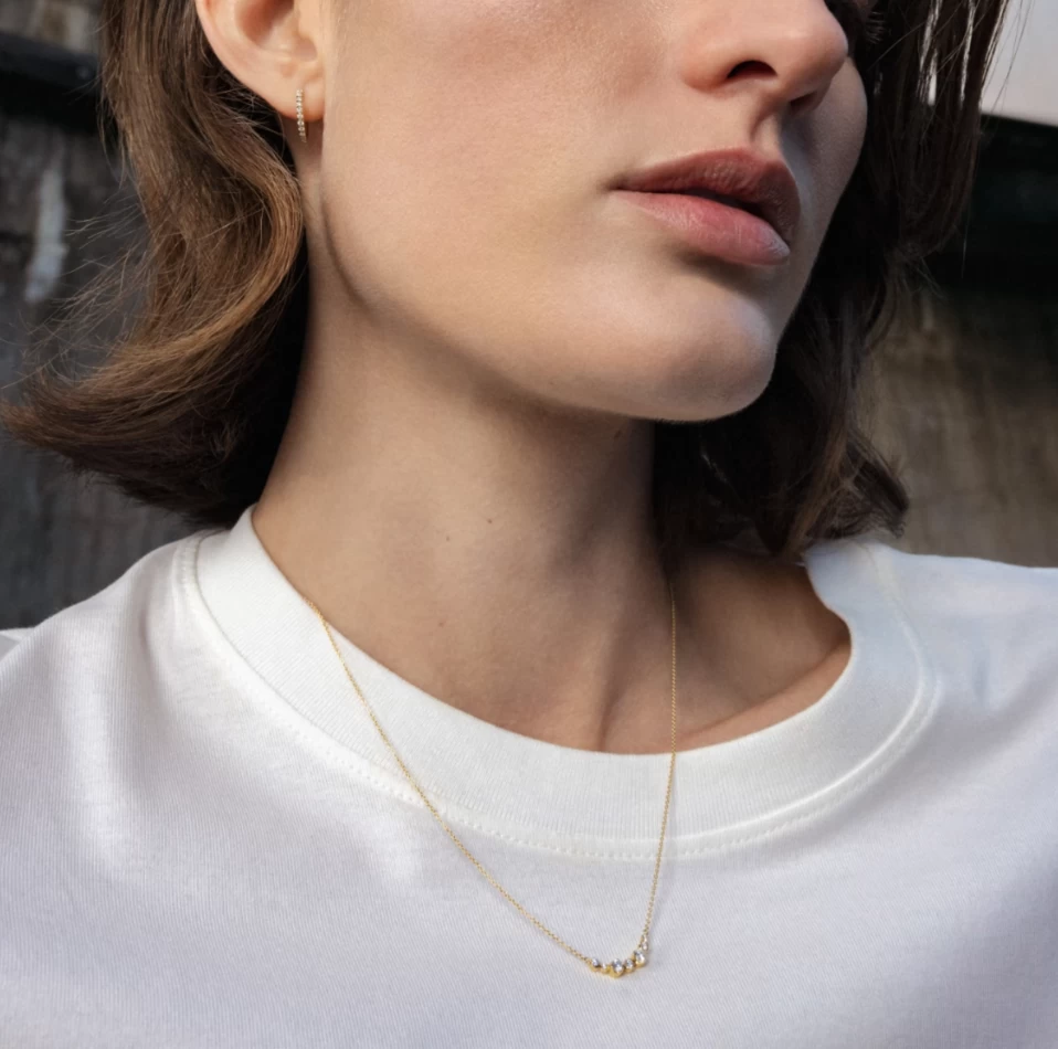 Georg Jensen Signature 18ct Yellow Gold 0.22ct Diamond Necklace 2 Georg Jensen Signature 18ct Yellow Gold 0.22ct Diamond Necklace - Image 2