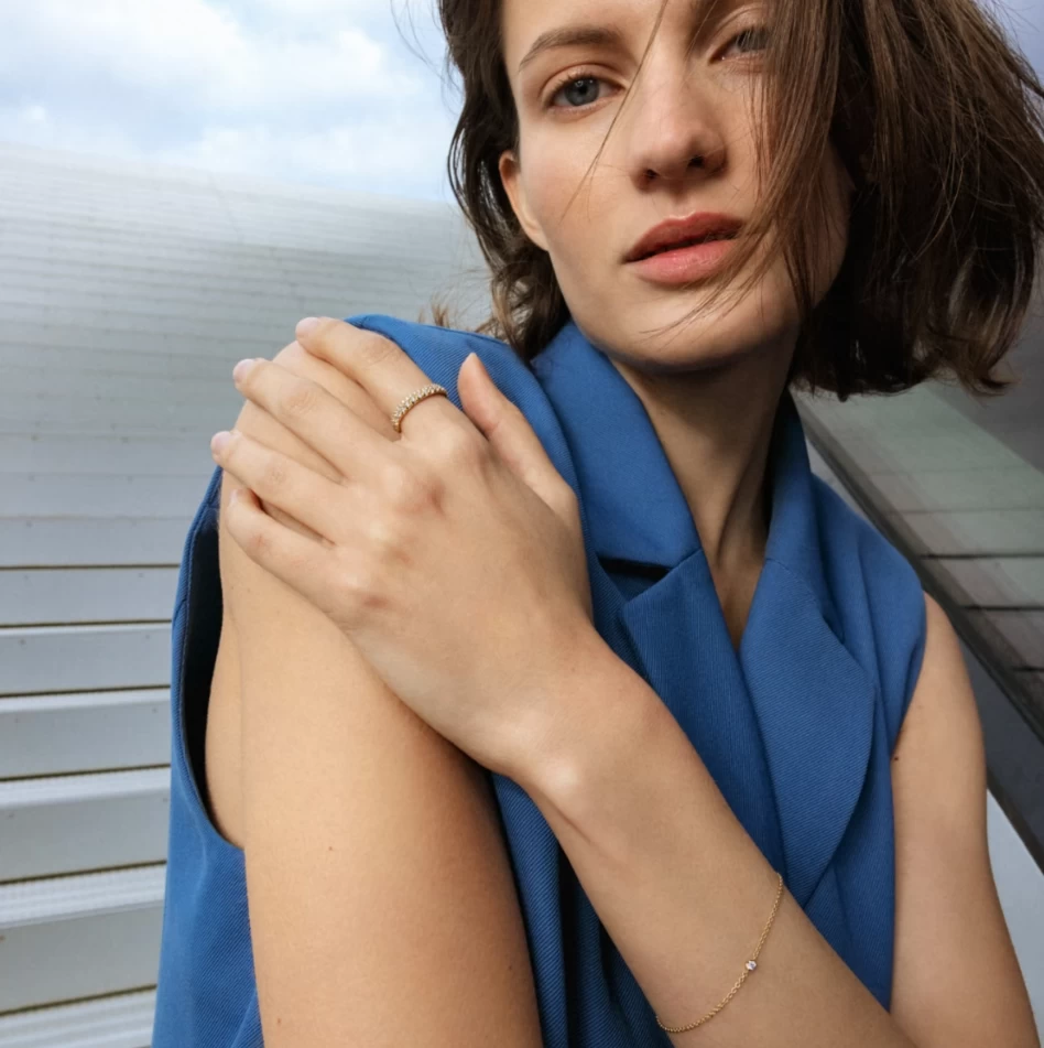 Georg Jensen Signature 18ct Yellow Gold Diamond Large Ring 2 Georg Jensen Signature 18ct Yellow Gold Diamond Large Ring - Image 2