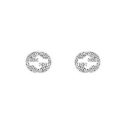 Gucci Interlocking G 18ct White Gold 0.38ct Diamond Stud Earrings